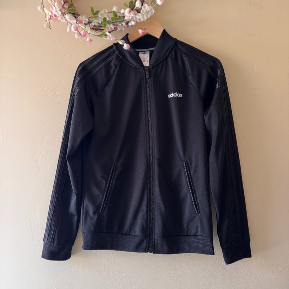Adidas Full Zip Black Stripes Jacket Size S - Picture 1 of 6